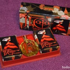 Miniaturas de perfumes antiguos: VINTAGE / ANTIGUA - MAJA DE MYRURGIA - CAJA / ESTUCHE COMBINADO - FRASCO COLONIA Y 2 JABONES ¡MIRA!