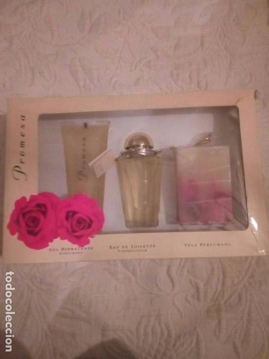 Miniaturas de perfumes antigos: ESTUCHE PROMESA. PERFUME Y GEL DE DUCHA