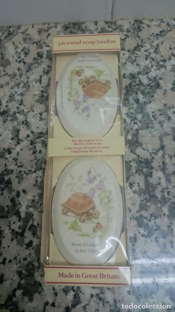 Miniaturen von alten Parf&uuml;men: PASTILLAS DE JABON ARTESANAL-PICTORIAL SOAP-LONDON MADE IN GREAT BRITAIN