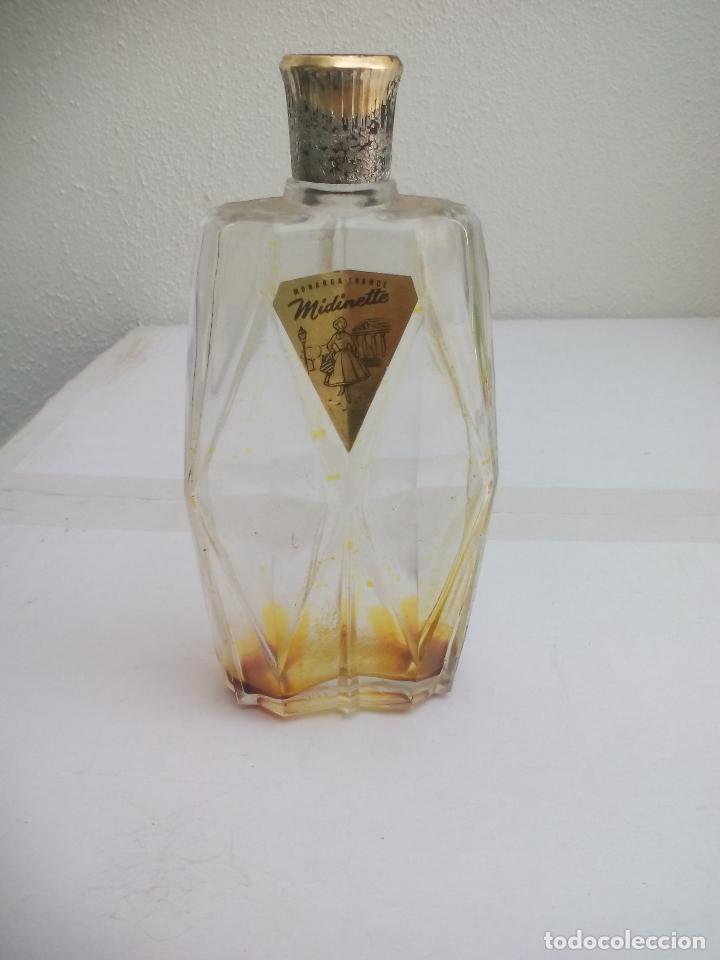 Miniaturen von alten Parf&uuml;men: Midinette monarda France. Antiguo frasco, bote o tarro de cristal de perfume franc&eacute;s