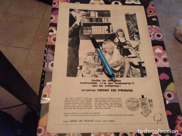 Miniatures of antique perfumes: ANTIGUO ANUNCIO PUBLICIDAD PARA ENMARCAR COLONIA JABON HENO DE PRAVIA POSIBLE RECOGIDA EN MALLORCA