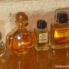 Miniaturas de perfumes antiguos: LOTE DE 4 MINIATURAS DE COLONIA CHANEL,ORCHIDEE,CAROLINA HERRERA.. Lote 119347119