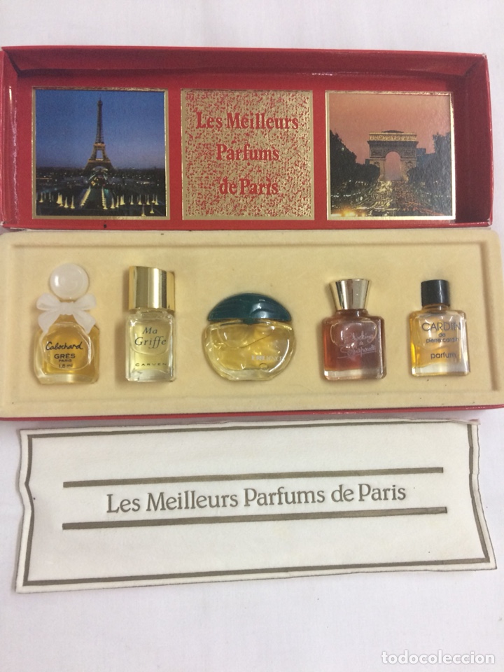 Miniaturen von alten Parf&uuml;men: Estuche miniaturas perfume vintage, Schiaparelli , Carven, Revillon, Gres, Cardin.