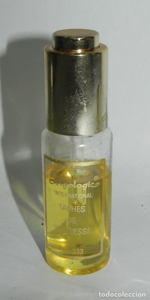 Miniaturas de perfumes antigos: FRASCO DE ALGOLOGIE, INTERNACIONAL TACHES DE VIELLESSE, REF. 333, 30 ML, MIDE 10,2 CMS.