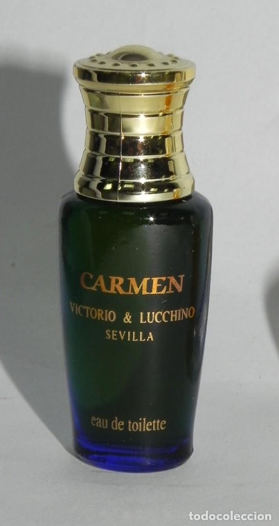 Miniatures of antique perfumes: FRASCO MINIATURA DE PERFUME CARMEN, VICTORIO & LUCCHINO, SEVILLA- EAU DE TOILETTE. CONTIENE EL PERFU