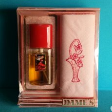 Miniaturas de perfumes antiguos: ESTUCHE COLONIA MAJA MYRURGIA CON PAÑUELO BORDADO SIN USO DAME'S