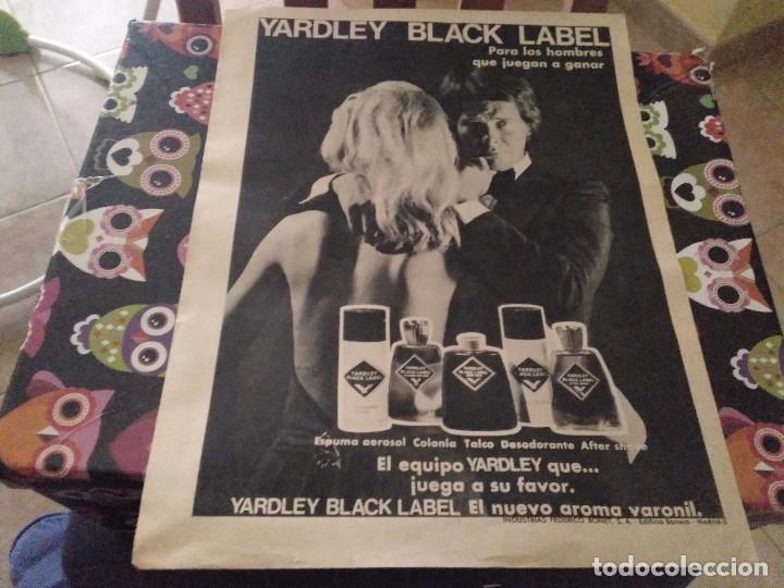 &Eacute;chantillons de parfums anciens: ANTIGUO ANUNCIO PUBLICIDAD REVISTA A&Ntilde;OS 70 COLONIA PERFUME YARDLEY BLACK LABEL PARA HOMBRES