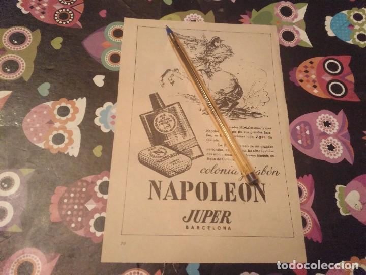 Miniaturen von alten Parf&uuml;men: ANTIGUO ANUNCIO PUBLICIDAD REVISTA COLONIA Y JABON NAPOLEON JUPER REVERSO BA&Ntilde;OS ROCA
