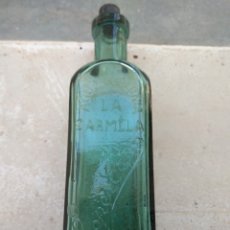 Miniaturas de perfumes antiguos: BOTELLA - FRASCO AGUA DE COLONIA LA CARMELA - LÓPEZ CARO - BARCELONA - LETRAS EN RELIEVE -. Lote 146136013