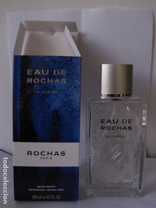 Miniaturen von alten Parf&uuml;men: EAU DE ROCHAS HOMBRE.- ENVASE VACIO Y CAJA.- 200 MILILITROS.-