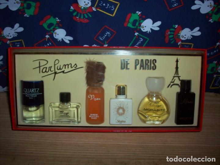 Miniaturas de perfumes antiguos: estuche parfums de paris - Foto 1