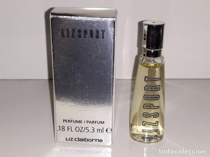 &Eacute;chantillons de parfums anciens: ANTIGUA MINIATURA DE PERFUME EAU DE PARFUM - LIZSPORT - LIZ CLAIBORNE CON SU CAJA 5.3 M.L