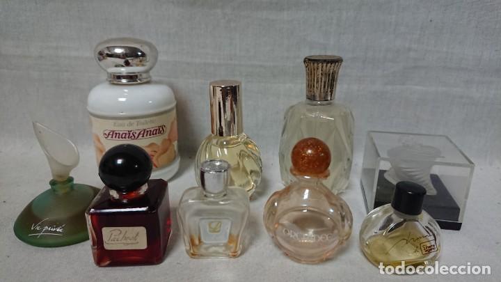 Miniaturas de perfumes antiguos: LOTE DE 9 MINIATURAS DE PERFUME LOEWE, CACHAREL, MONTANA, PATCHOULI....