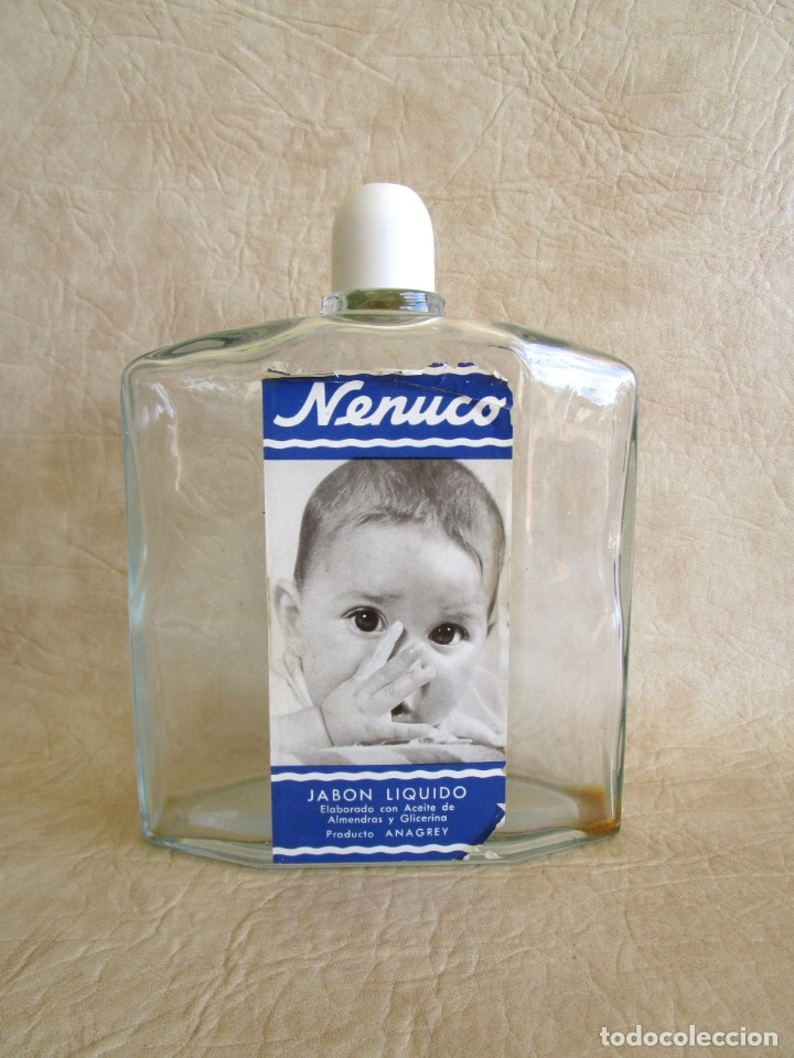 Miniaturas de perfumes antiguos: Antigua botella colonia nenuco a granel 1 litro