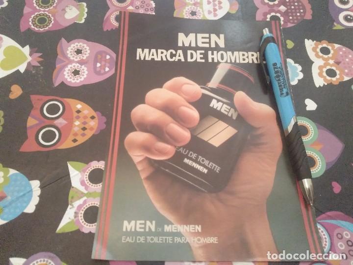 &Eacute;chantillons de parfums anciens: ANTIGUO DOBLE ANUNCIO PARA ENMARCAR EAU DE TOILETTE PARA HOMBRE MEN TRASERA LECHO TAPIFLEX