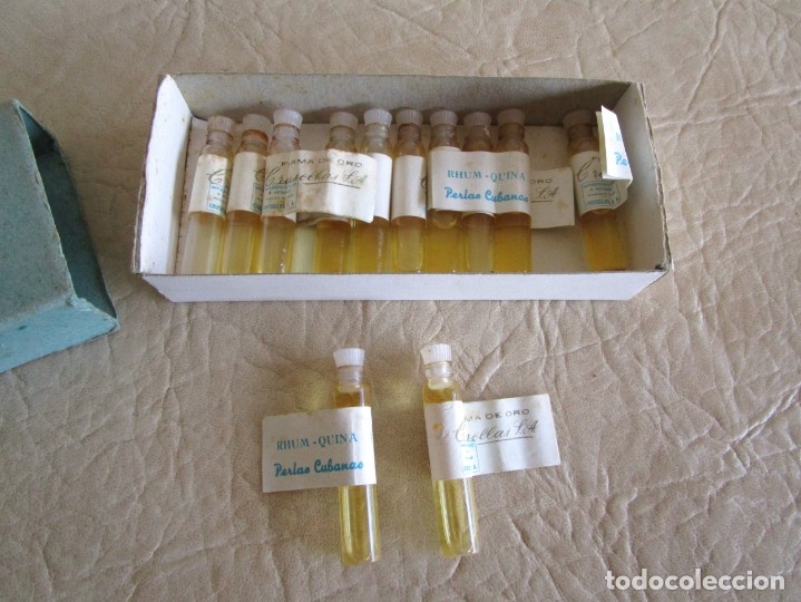 &Eacute;chantillons de parfums anciens: 12 muestras antigua colonia crusellas s.a. rhum quina perlas cubanas nuevas con su perfume