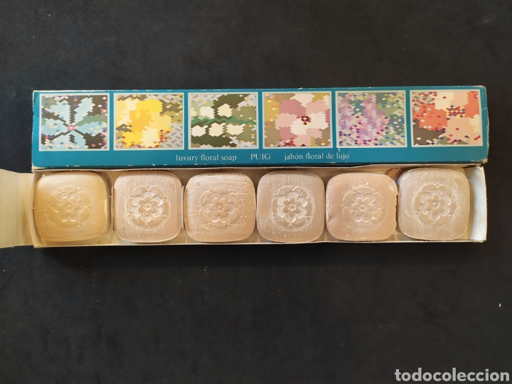 Miniaturen von alten Parf&uuml;men: Caja de seis pastillas de jabon. Luxury floral soap puig.