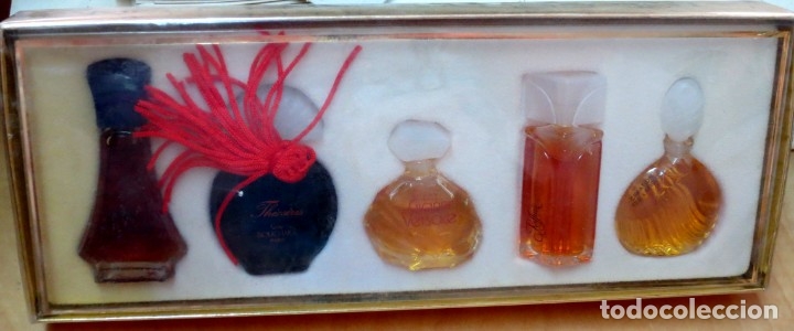 Miniaturas de perfumes antigos: CAJA CON 6 MINIATURAS THE GOLD COLLECTION DALIA FRANCE