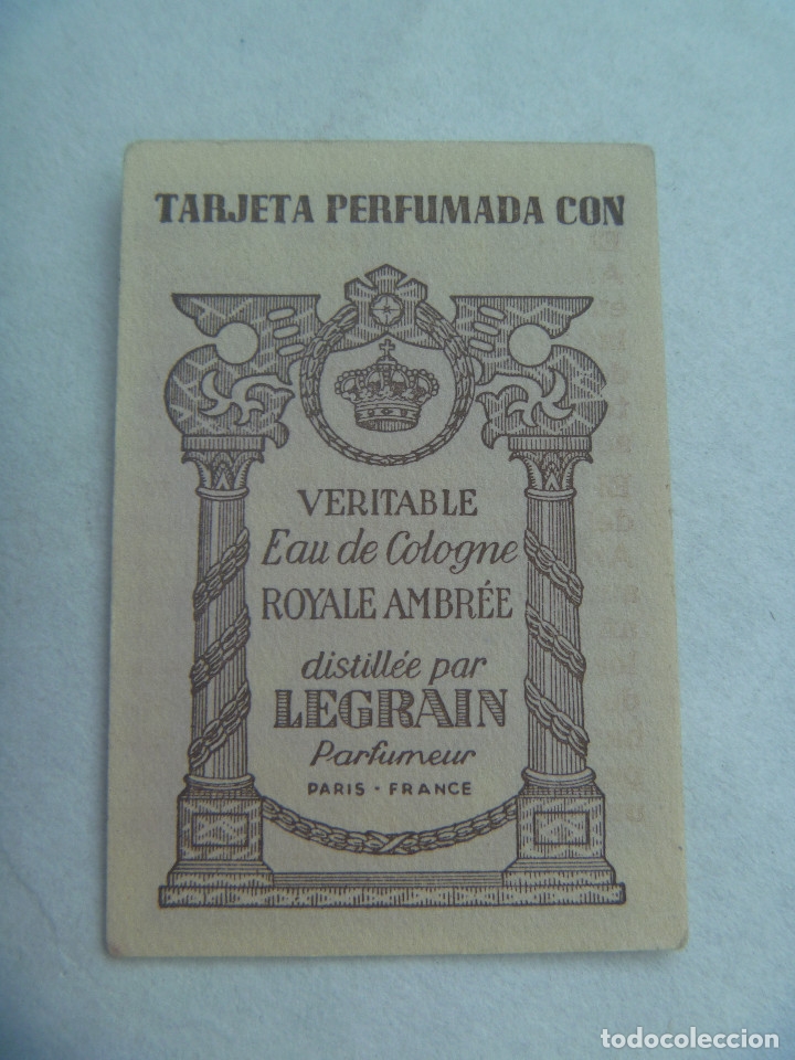 Miniaturen von alten Parf&uuml;men: TARJETA PERFUMADA CON VERITABLE DE LEGRAIN , PARIS . A&Ntilde;OS 40