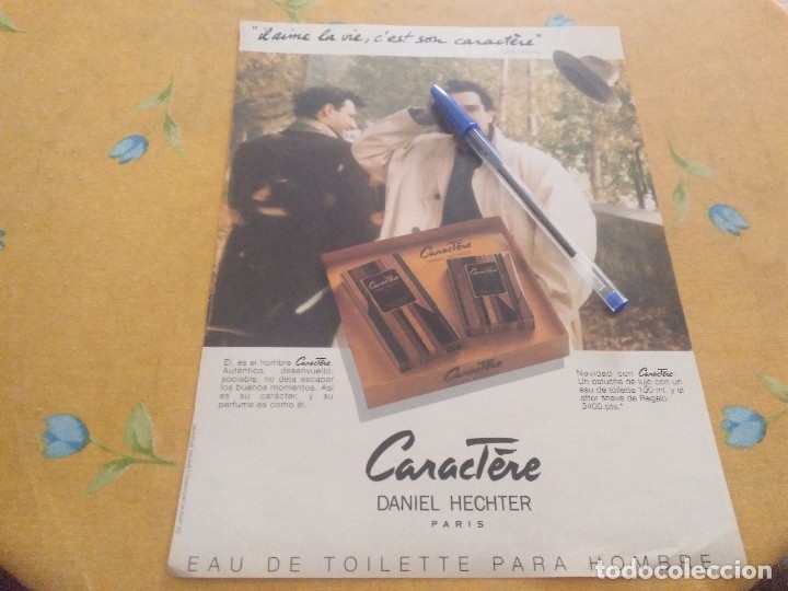 Miniaturen von alten Parf&uuml;men: ANTIGUO ANUNCIO PUBLICIDAD REVISTA COLONIA PERFUME CARACTERE DANIEL HECHTER PARIS
