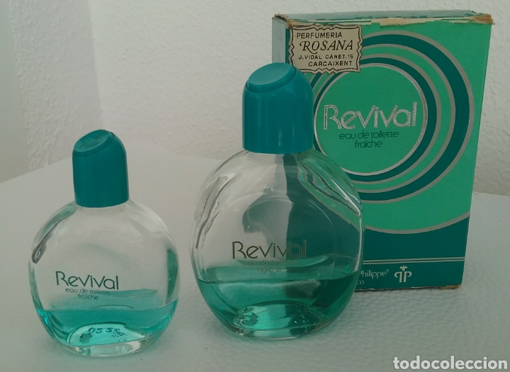 Miniaturen von alten Parf&uuml;men: REVIVAL eau de toilette fra&icirc;che, 50 ml. + otro envase m&aacute;s peque&ntilde;o.