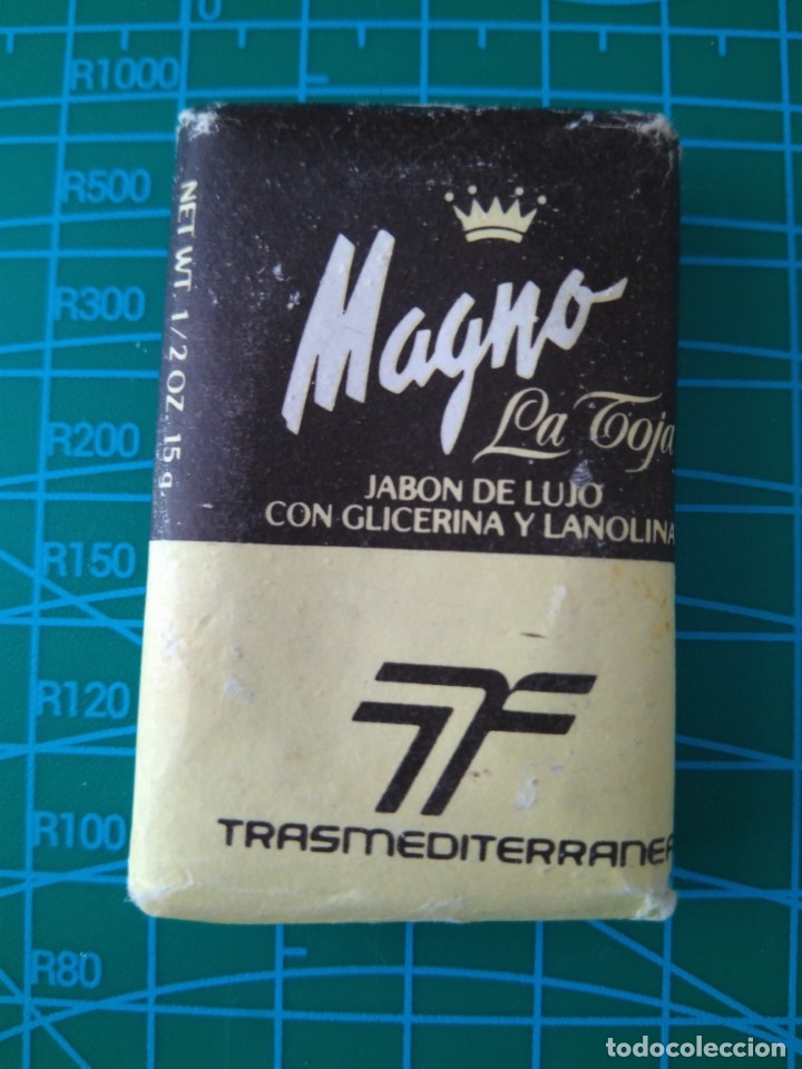 Miniaturen von alten Parf&uuml;men: PASTILLA DE JABON DE LUJO MAGNO/LA TOJA FABRICADO PARA TRANSMEDITERRANEA 15 GRS.