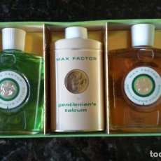 Miniaturas de perfumes antiguos: GENTLEMEN'S COLOGNE DE MAX FACTOR 118ML + AFTER SHAVE LOTION 118ML + TALCUM 90ML