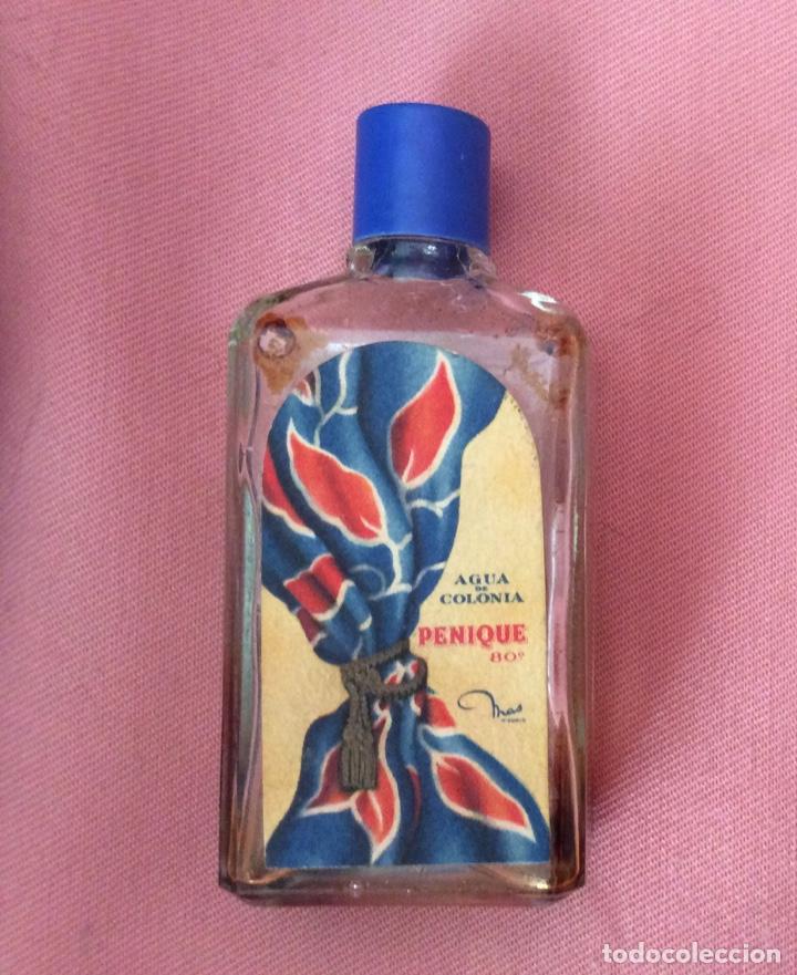 Miniaturas de perfumes antiguos: BOTELLA MINIATURA VAC&Iacute;A. PERFUME, AGUA DE COLONIA PENIQUE 80&ordm;. MAS. MADRID. REF 9640 E.