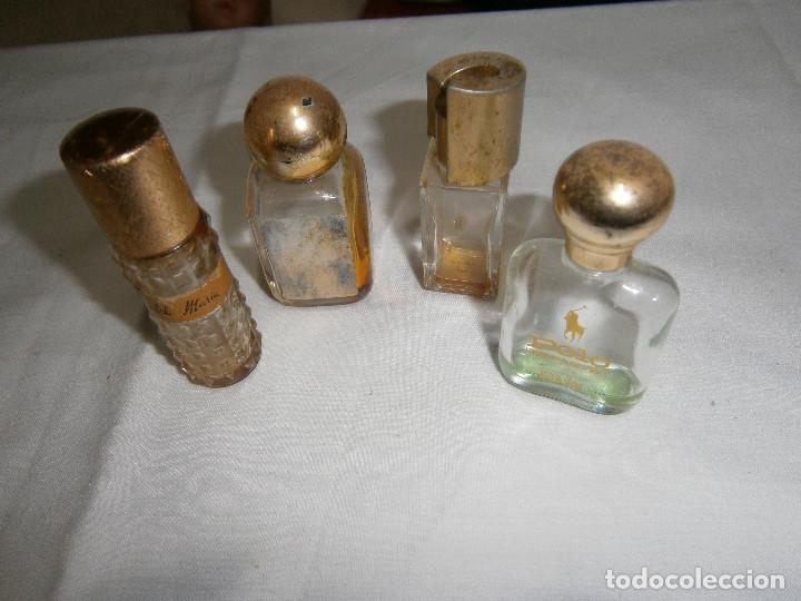 Miniaturas de perfumes antiguos: cuatro miniaturas perfume chanel - loewe - etc vacias