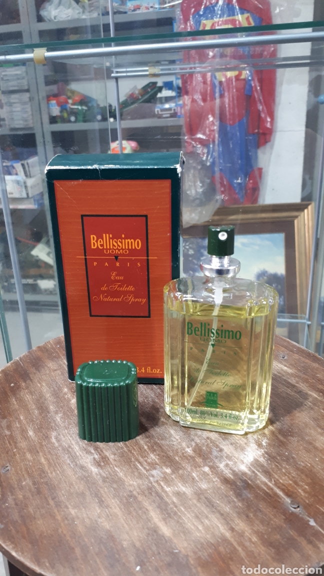 Miniaturas de perfumes antiguos: Frasco casi completo COLONIA EN SPRAY 100 ML. BELLISSIMO UOMO PARIS