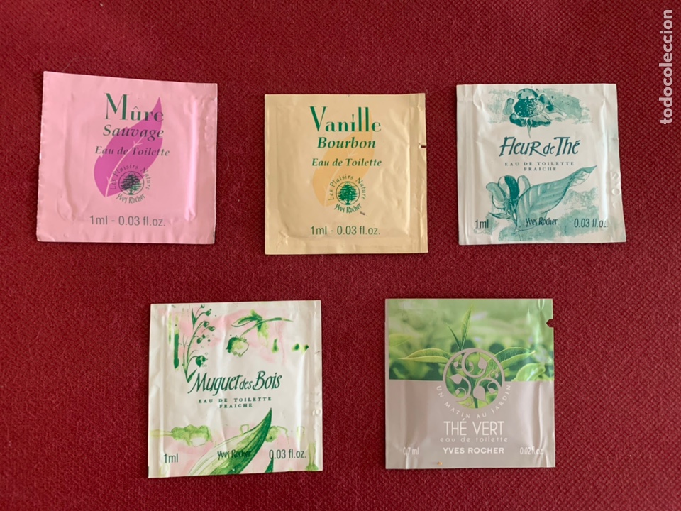 Miniaturas de perfumes antiguos: Muestras de colonia Yves Rocher Lote 4