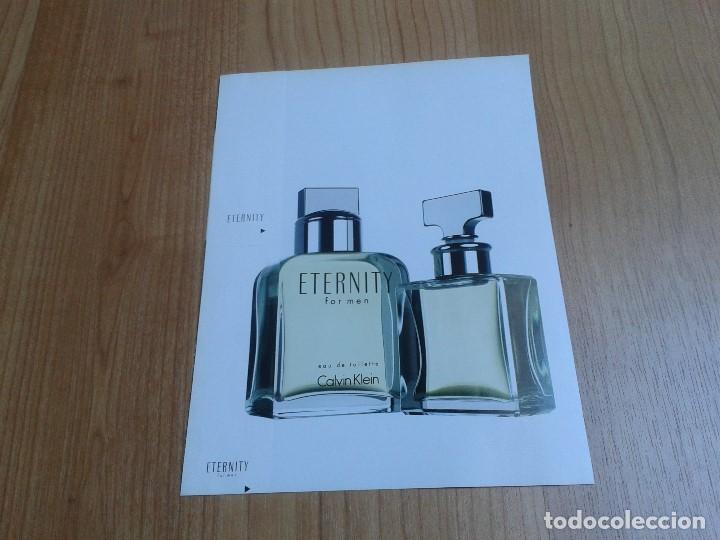 Miniaturas de perfumes antigos: Eternity & Eternity for men -- Calvin Klein - Muestra publicitaria con pesta&ntilde;a perfumada - Sin abrir