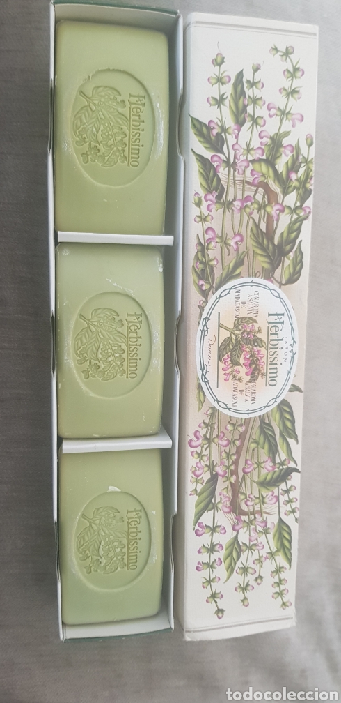 Miniaturas de perfumes antigos: Herbissimo jabones 3x120grs