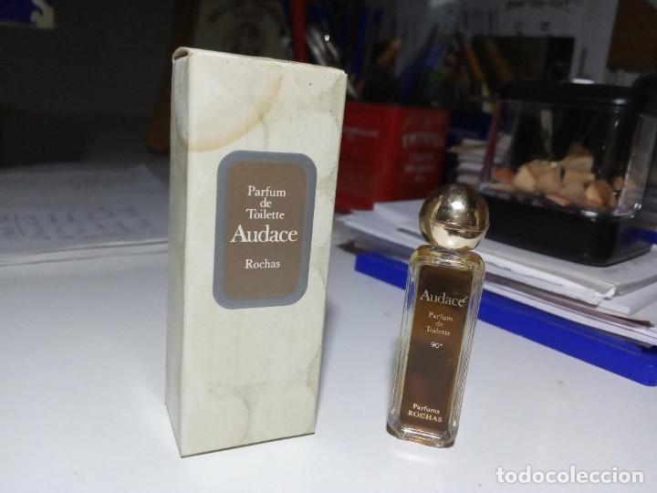 Miniaturas de perfumes antigos: Miniatura Rochas Audace Parfum de Toilette (con cajita)