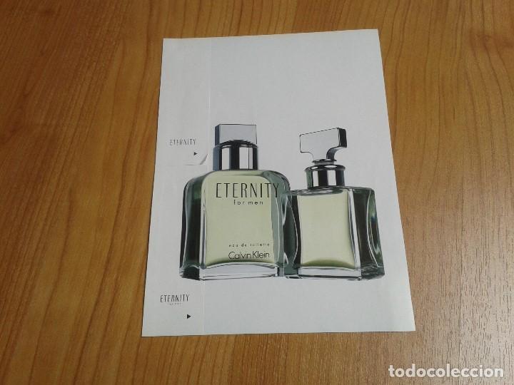 Miniaturas de perfumes antigos: Eternity & Eternity for men -- Calvin Klein - Muestra publicitaria con pesta&ntilde;a perfumada - Sin abrir