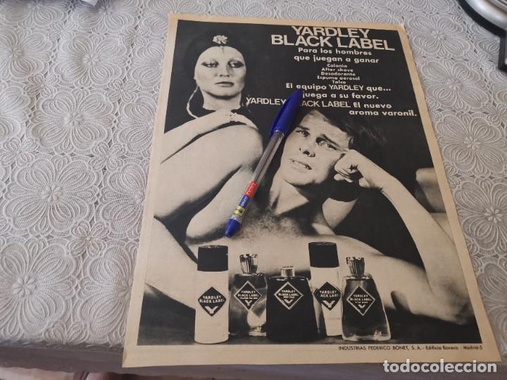Miniaturen von alten Parf&uuml;men: COLONIA PERFUME DESODORANTE YARDLEY BLACK LABEL ANTIGUO ANUNCIO PUBLICIDAD REVISTA