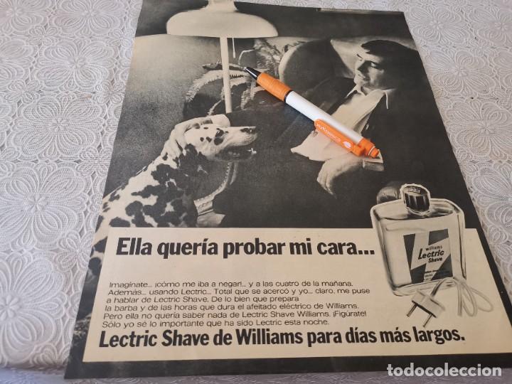 Miniaturen von alten Parf&uuml;men: AFTER SHAVE LECTRIC SHAVE WILLIAMS PARA HOMBRE ANUNCIO PUBLICIDAD REVISTA 1972