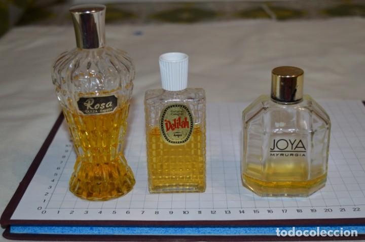 Miniaturas de perfumes antiguos: Vintage - 4 ROSAS / JOYA / DELILAH - Lote 3 frascos variados - Perfume / colonia - ¡Mira, preciosos! - Foto 1 - 207286268