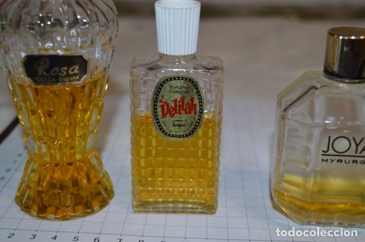 Miniaturas de perfumes antiguos: Vintage - 4 ROSAS / JOYA / DELILAH - Lote 3 frascos variados - Perfume / colonia - ¡Mira, preciosos! - Foto 8 - 207286268