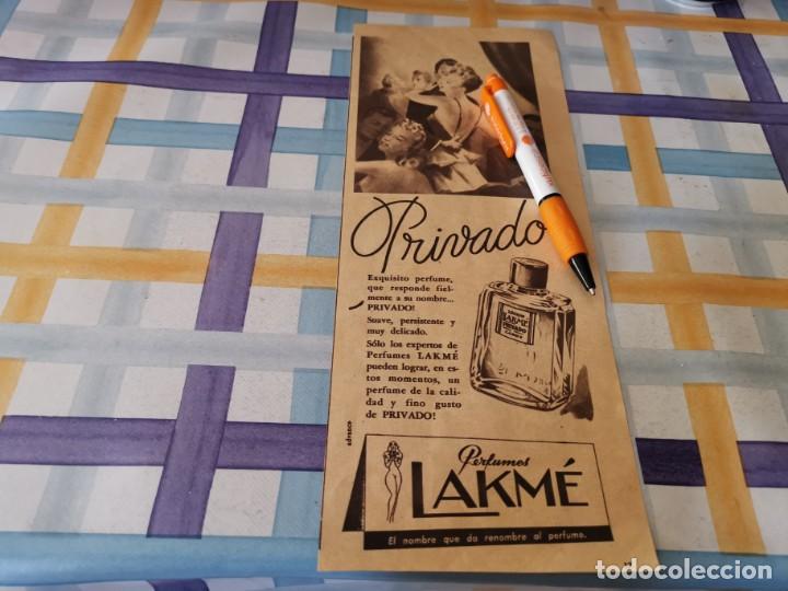 Miniaturen von alten Parf&uuml;men: PERFUMES LAKME ANUNCIO PUBLICIDAD REVISTA 1946