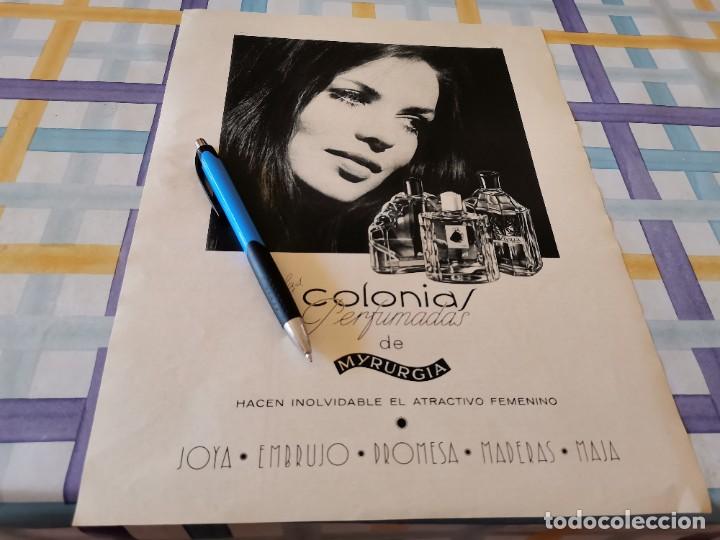 Miniatures of antique perfumes: COLONIA PERFUME COL9NIAS PERFUMADAS DE MYRYRGIA ANUNCIO PUBLICIDAD 1969