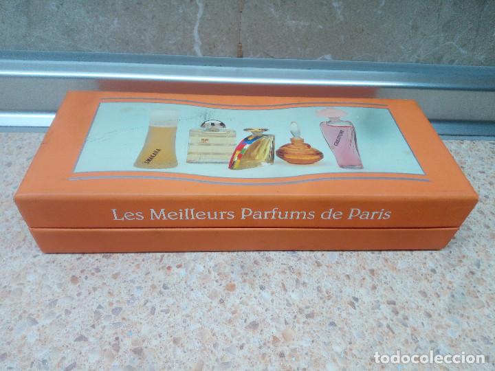&Eacute;chantillons de parfums anciens: LOS MEJORES PERFUMES DE PARIS, COLECCION DE MINI PERFUMES DE EN CAJA ORIGINAL * LLENAS *