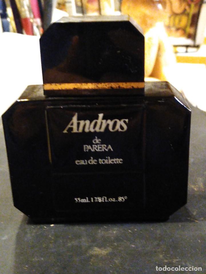 Miniaturas de perfumes antiguos: Recipiente vac&iacute;o Andros de Parera eau de toilette. - Foto 1