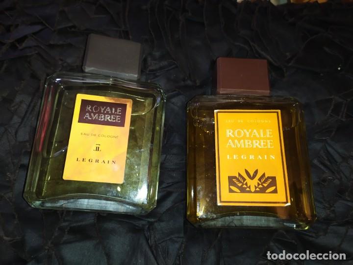 Miniaturas de perfumes antigos: OCASI&Oacute;N LOTE EAU DE COLOGNE COLONIA ROYALE AMBREE LEGRAIN CASI LLENO UNA OTRA LLENA DESCATALOGADAS