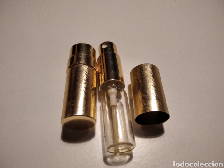 Miniaturas de perfumes antiguos: Frasco perfume Dorado - Foto 2