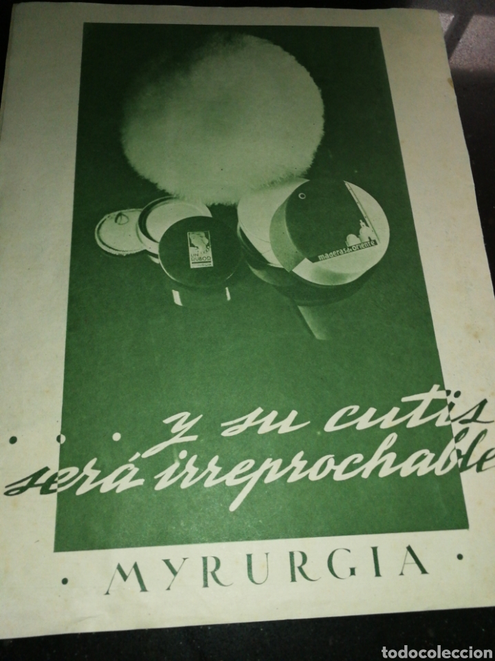Miniaturas de perfumes antigos: MIRURGIA, ANTIGUA PUBLICIDAD (1951),VRAN FORMATO DE P&Aacute;GINA 34CM X 26CM.