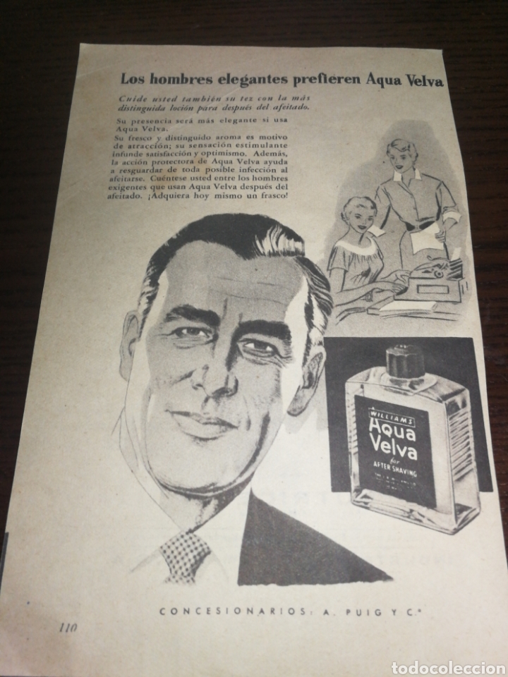 Miniaturas de perfumes antigos: AQUA VELVA, ANTIGUA PUBLICIDAD 1956