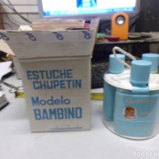 Miniaturas de perfumes antiguos: PERFUME COLONIA ESTUCHE CHUPETIN MODELO BAMBINO AZUL VINTAGE NUEVO RESTO DE TIENDA. Lote 227481410