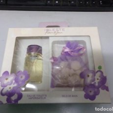 Miniaturas de perfumes antiguos: COLONIA VIOLETTE HEUR DE JOUR EAU DE TOILETTE VAPORISATEUR SELS DE BAIN NUEVO RESTO TIENDA. Lote 322487823