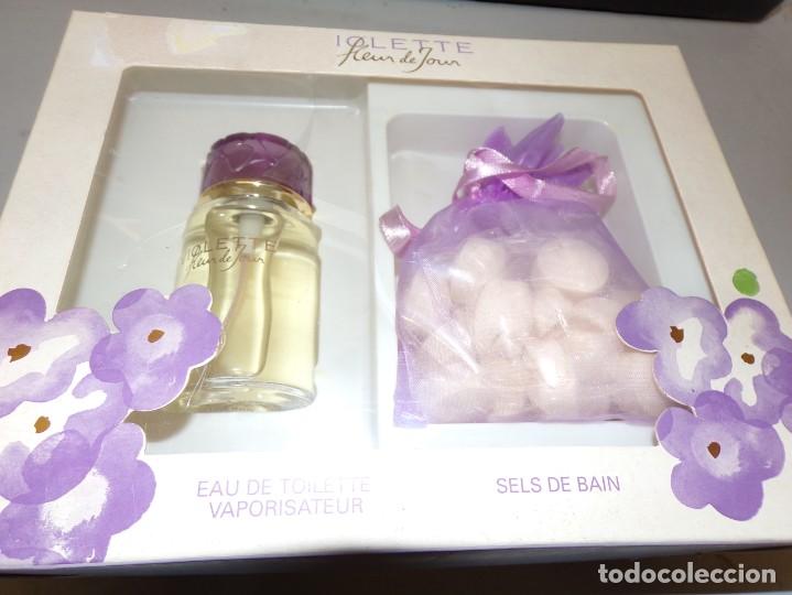 Miniaturas de perfumes antiguos: colonia violette heur de jour eau de toilette vaporisateur sels de bain nuevo resto tienda - Foto 5 - 322487823